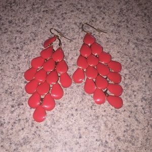 Coral painted earrings